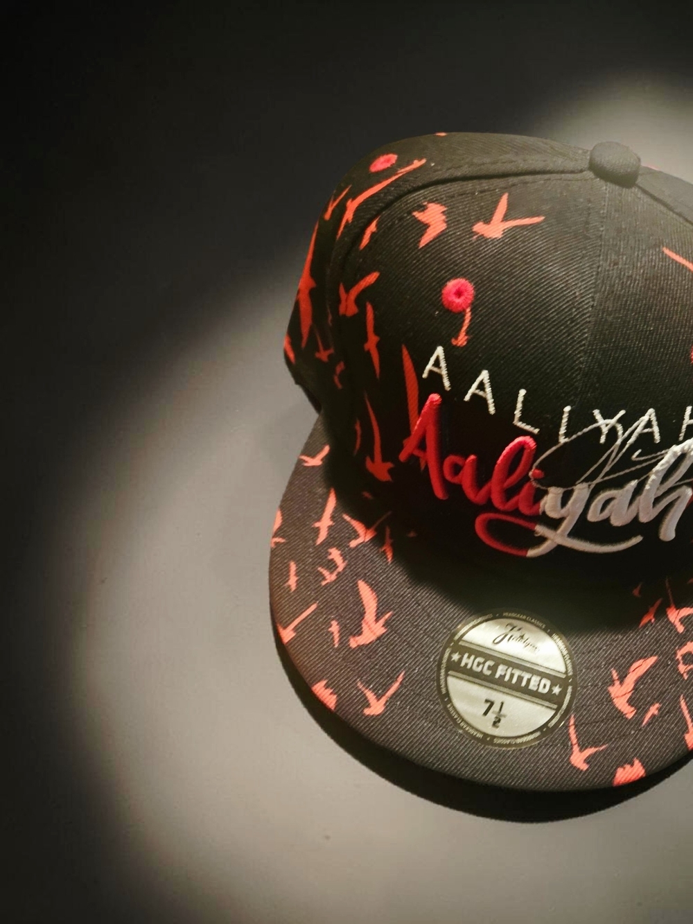 Aaliyah NWT Black & Red Embroidered Snapback Hat